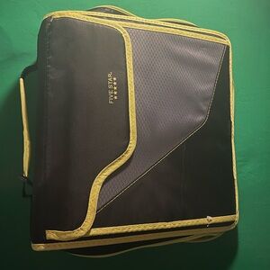 Five Star Black and Yellow zipper binder Bag 3 inch 3 ring binder